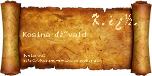Kosina Évald névjegykártya